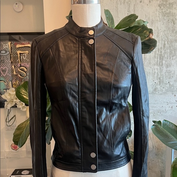 Guess Black Faux Leather Women's Jacket - Picture 3 of 9